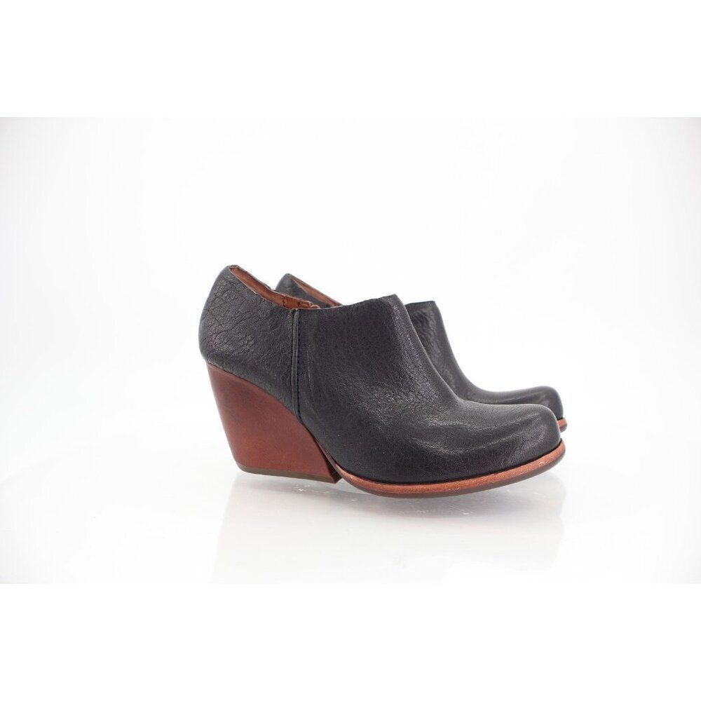 Kork-Ease Holmes Boots Women's Size 7 Ankle Zip Casual Wedge Booties Black Brown